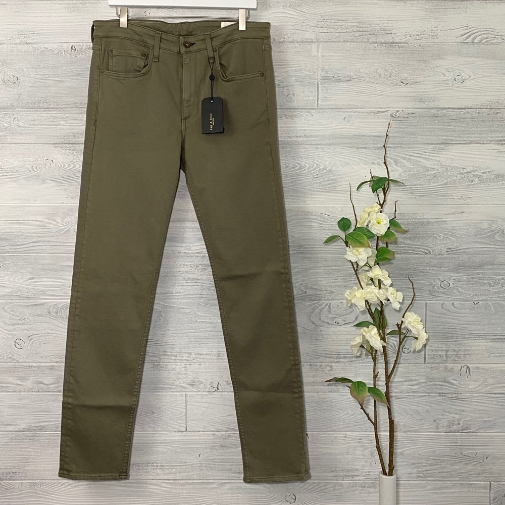 Rag & Bone New York Fit 2 Slim Jeans Dusty Olive - Picture 2 of 12